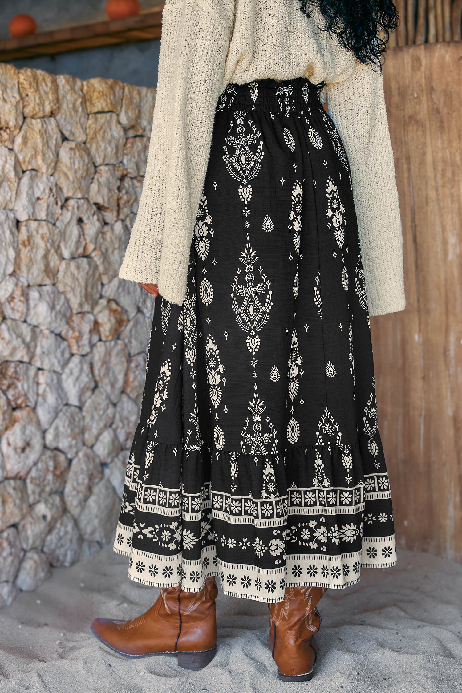 Moonbeam Ornate Maxi Skirt