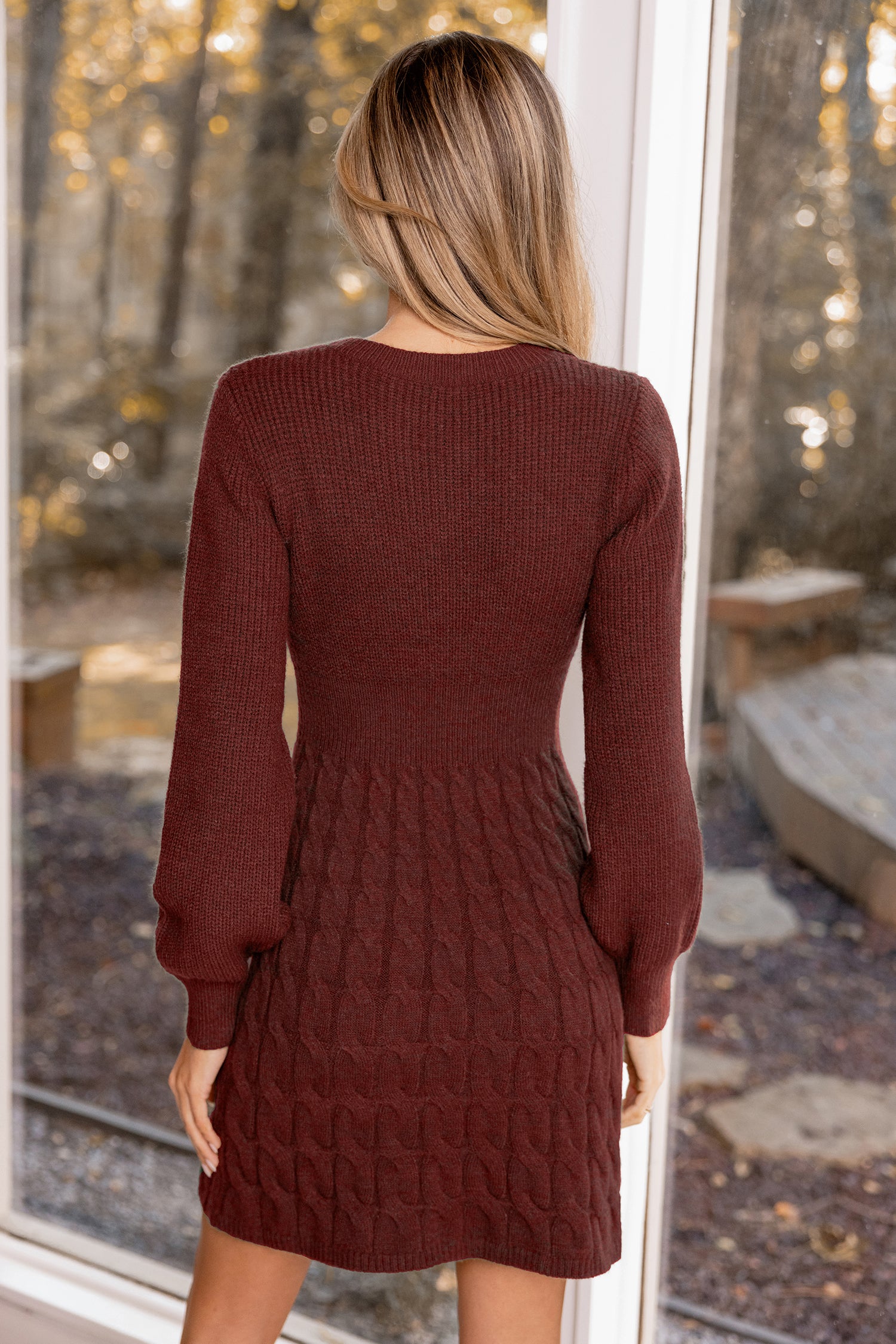 Morning Brew Brown Mini Sweater Dress