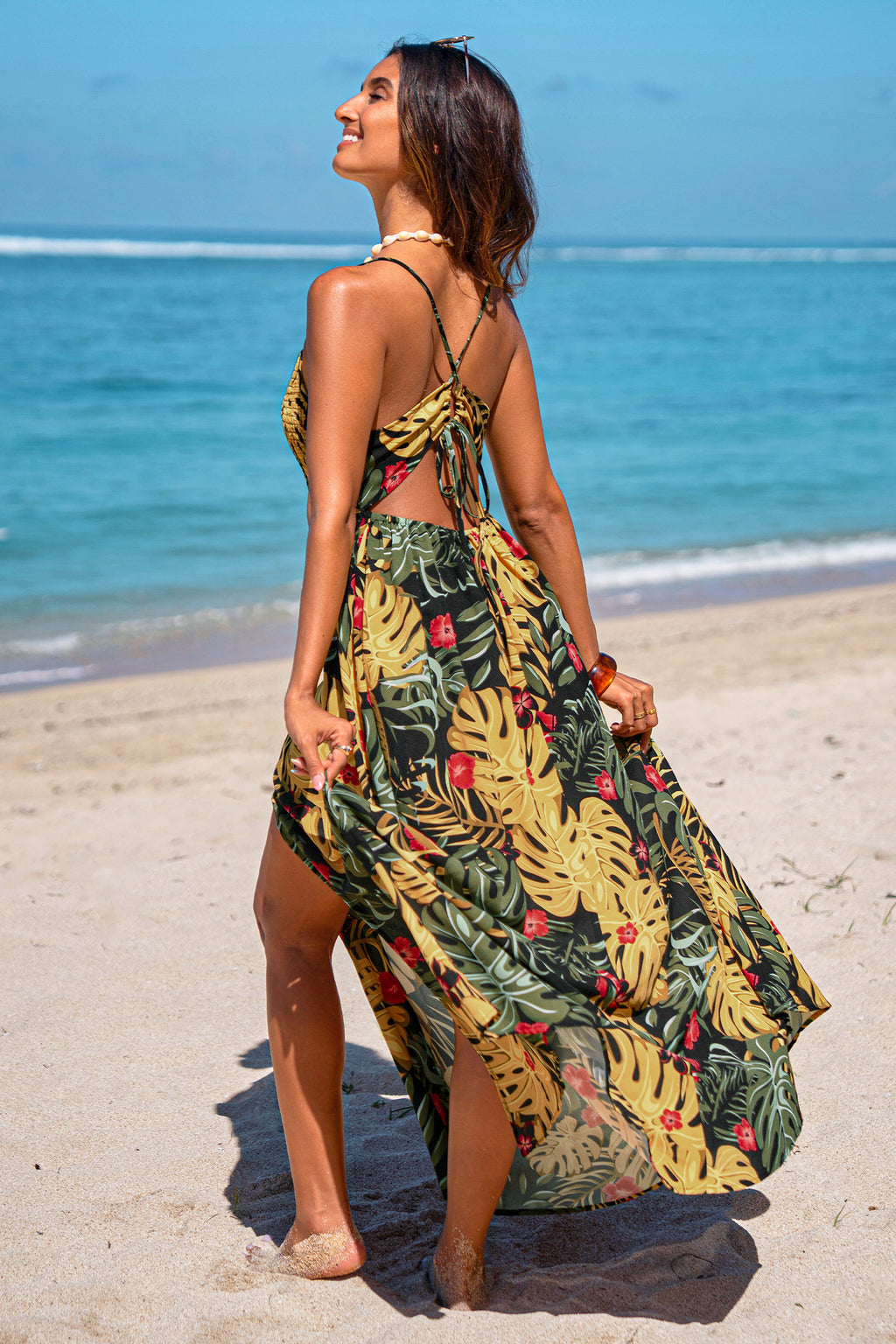 Seaside Story Tropical Maxi Dress