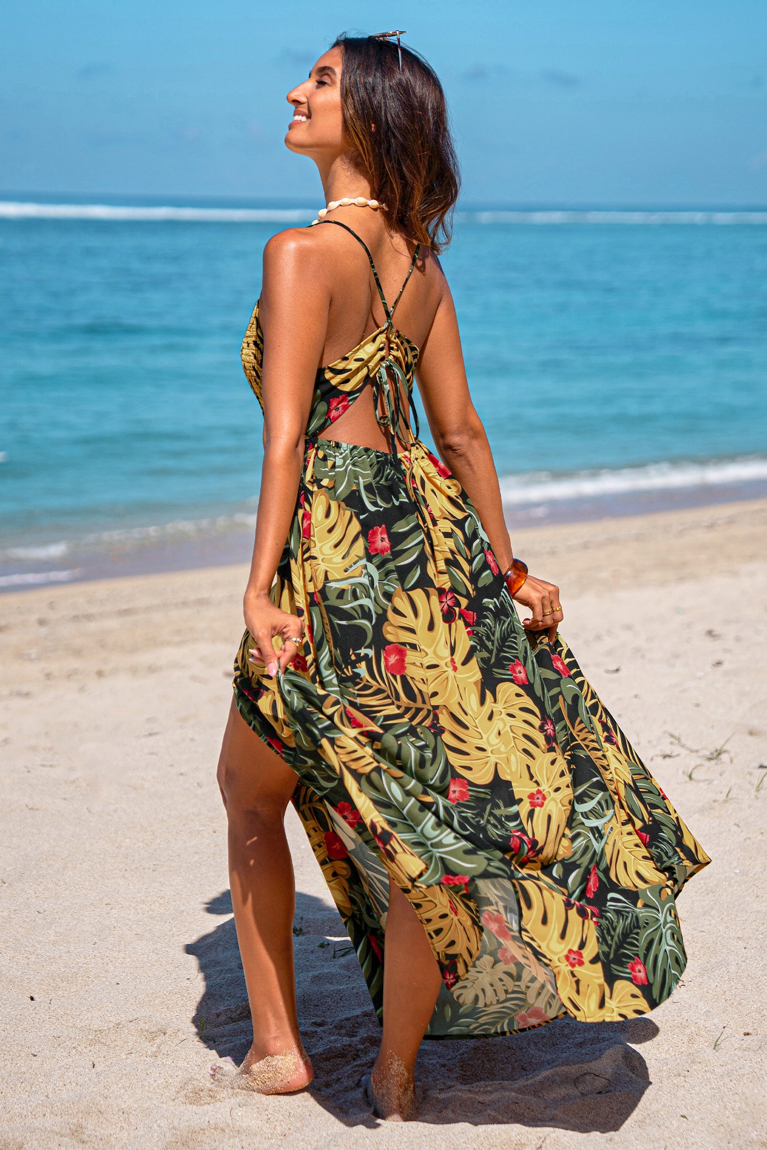 Seaside Story Tropical Maxi Dress