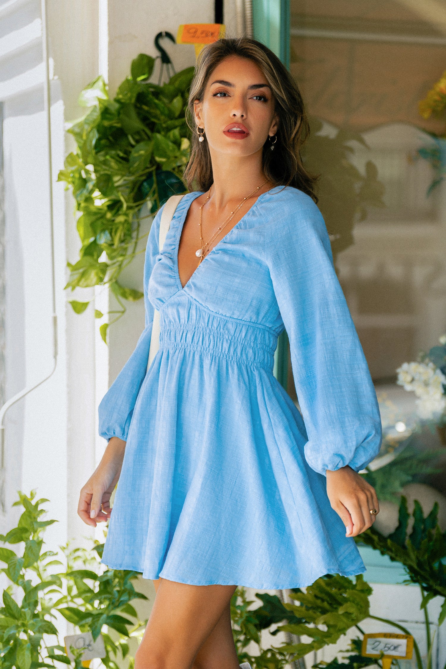 Go-Anywhere Blue Mini Dress