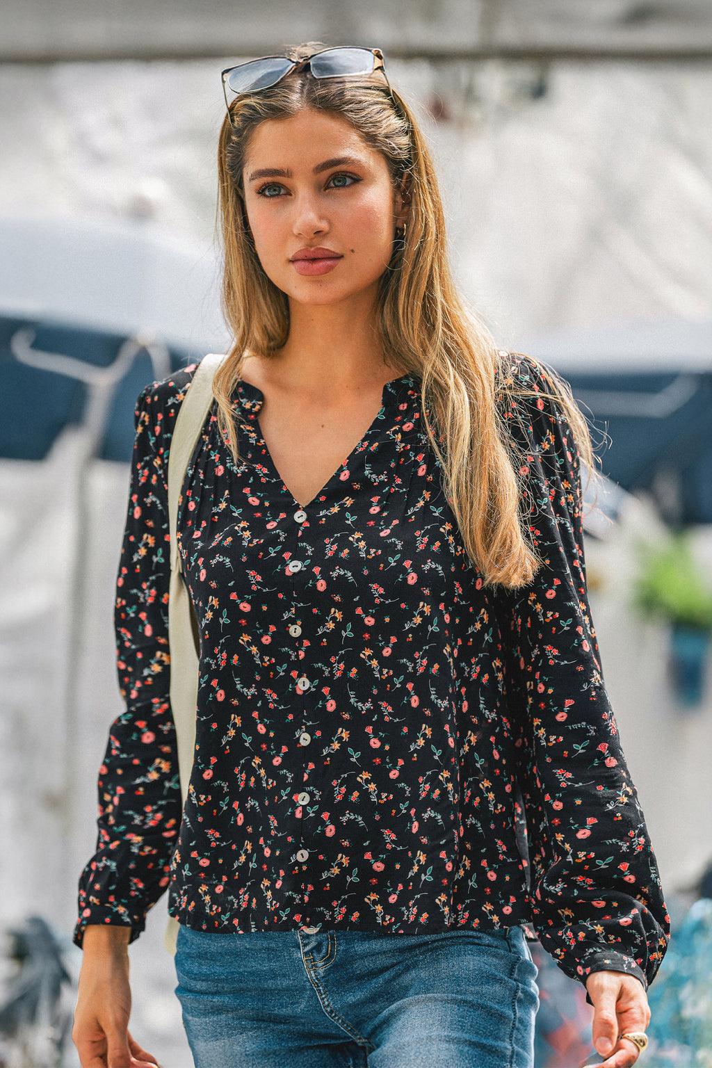 Shadow Bloom Floral Blouse