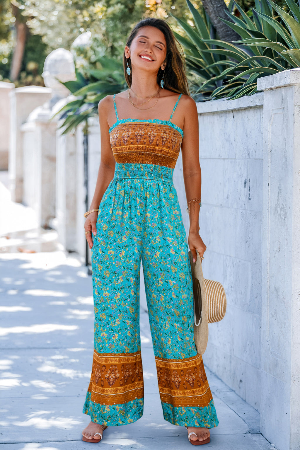 Sunset Oasis Floral Jumpsuit