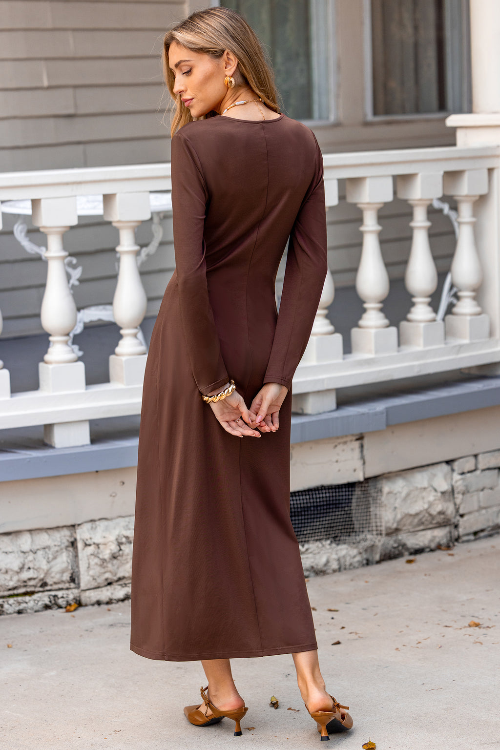 Piece of Cake Brown Maxi Dress