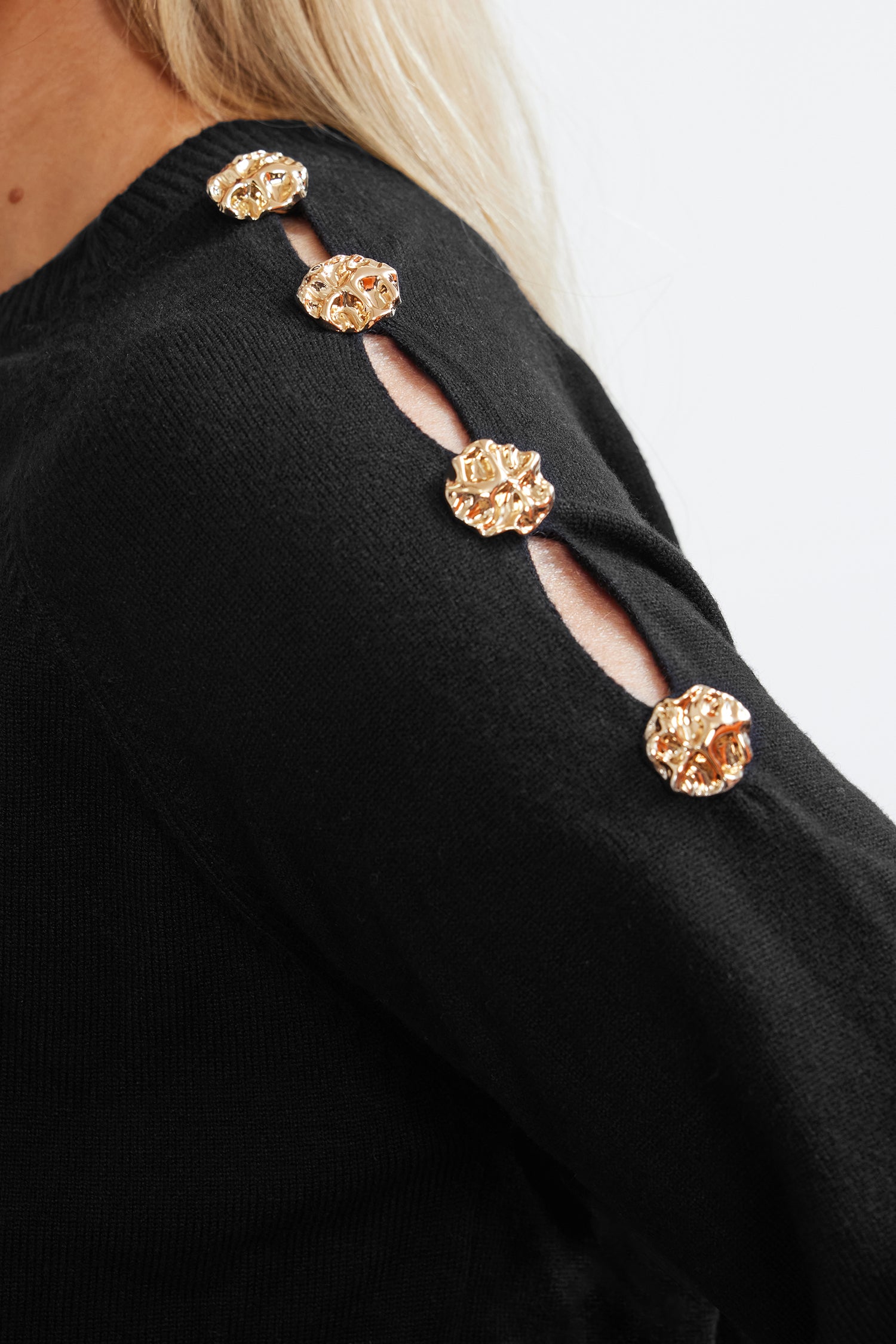Gilded Touch Black Sweater
